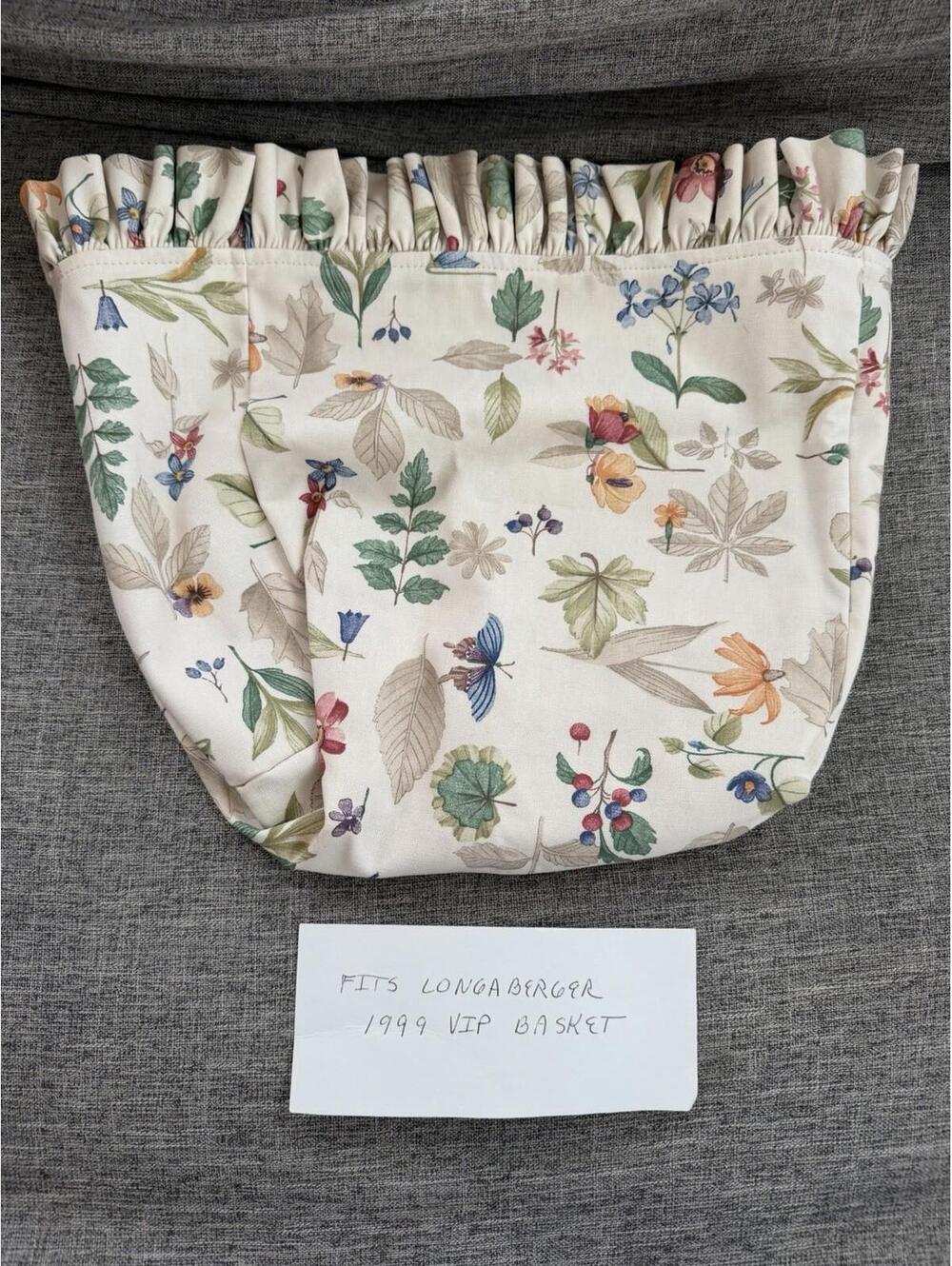 Longaberger VIP Basket Fabric Liner In Botanical Fields